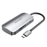 Vention TNHHB Docking USB-C 3xUSB 3.0 PD 100W Leitor SD MicroSD Cinzento 0,15m