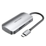 Docking Vention TNHHB USB-C 3xUSB 3.0 PD 100W Lector SD MicroSD Gris 0.15m Docking Vention TNHHB USB-C 3xUSB 3.0 PD 100W Lector SD MicroSD Gris 0.15m