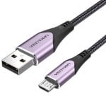 Câble USB Vention COAVG 2.0 3A 60W 480Mbps 1,5m Nylon Violet Câble USB Vention COAVG 2.0 3A 60W 480Mbps 1,5m Nylon Violet