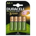 Pilhas Duracell HR6-B AA 1300mAh NiMH recarregáveis - Embalagem com 4 unidades - Multicoloridas Pilhas Duracell HR6-B AA 1300mAh NiMH recarregáveis - Embalagem com 4 unidades - Multicoloridas
