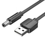 Cable de alimentación Vention CEYBD USB-A a DC 5.5mm 50cm Negro 5V