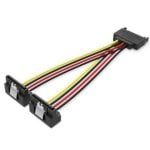 Cable Alimentación Vention KDBBB SATA Macho a 2x SATA Hembra 0,15m 18AWG Negro