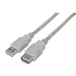 Câble d'extension USB 2.0 beige AISENS A101-0014 3 m 60 Mbps 2,5 W Type A mâle-femelle Câble d'extension USB 2.0 beige AISENS A101-0014 3 m 60 Mbps 2,5 W Type A mâle-femelle