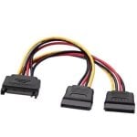 Cable AISENS A131-0353 SATA Macho a 2x Hembra 15 pines 0,2m Negro hasta 54W Cable AISENS A131-0353 SATA Macho a 2x Hembra 15 pines 0,2m Negro hasta 54W