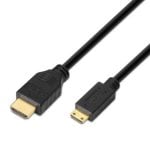 AISENS A119-0114 HDMI-Kabel, Mini-HDMI, Stecker/Stecker, 3D, goldfarben/schwarz, 1,8 m