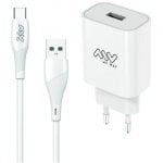 Chargeur mural MYWAY MYWEPAK0002 1xUSB 15W + câble USB Type-C 1,2m Blanc