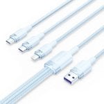 Câble USB 3 en 1 Vention CTRLG 2.0 1,5 m, bleu, USB-A/Type-C/MicroUSB/Lightning, 120 W, 6 A Câble USB 3 en 1 Vention CTRLG 2.0 1,5 m, bleu, USB-A/Type-C/MicroUSB/Lightning, 120 W, 6 A