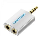Adaptador de áudio Vention BDAW0 com conector macho de 3,5 mm para 2 conectores fêmea de 3,5 mm, alumínio branco Adaptador de áudio Vention BDAW0 com conector macho de 3,5 mm para 2 conectores fêmea de 3,5 mm, alumínio branco