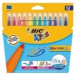 Marqueur BIC Kid Color XL 12 couleurs, pointe large, ultra-lavable, trait de 1,4 mm Marqueur BIC Kid Color XL 12 couleurs, pointe large, ultra-lavable, trait de 1,4 mm