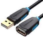 Cable Alargador USB 2.0 Vention CBCBF 1m Negro dorado PVC Cable Alargador USB 2.0 Vention CBCBF 1m Negro dorado PVC