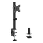 Support de table pivotant et inclinable AISENS DT32TSR-275, jusqu'à 10 kg, 17-32 pouces, acier noir