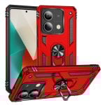 Capa magnética digital Max Power para Xiaomi Redmi Note 13 5G com anel giratório vermelho Capa magnética digital Max Power para Xiaomi Redmi Note 13 5G com anel giratório vermelho