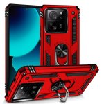 Capa magnética digital Max Power para Xiaomi Mi 13T/Mi 13T Pro com anel giratório vermelho Capa magnética digital Max Power para Xiaomi Mi 13T/Mi 13T Pro com anel giratório vermelho