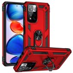 Capa magnética digital Max Power para Xiaomi Redmi Note 11 Pro com anel giratório vermelho Capa magnética digital Max Power para Xiaomi Redmi Note 11 Pro com anel giratório vermelho