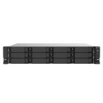 NAS rack QNAP 12 baías Intel Celeron J4125 4GB DDR4 2x2,5GbE PCIe 2U alimentação redundante