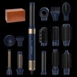 Modelador Multifuncional Cecotec AirGlam 1400W Cerâmica Iónica Coanda 3 Temperaturas 14 Acessórios Azul