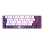 Teclado mecânico Dark Project 65% QWERTZ+Y roxo e branco RGB PBT Double-Shot