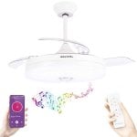 Ventilador de Techo Grunkel Motor DC 6 Velocidades 36W LED Bluetooth Mando Rotación Inversa