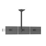 Kimex 031-4332K1 Supporto a soffitto per 3 schermi da 32″ VESA 100x100 regolabile grigio/nero