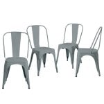 Silla industrial Thinia Home Strong pack 4 unidades acero mate apilables multicolor