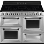 Fogão de Indução Smeg TR4110IX2 Aço Inox 110x60cm 3 Fornos 61L Classe A Fogão de Indução Smeg TR4110IX2 Aço Inox 110x60cm 3 Fornos 61L Classe A