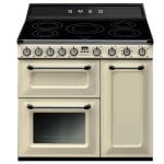 Fogão de indução Smeg TR93IP2 90x60cm com 5 zonas e 2 fornos com ventilador, limpeza a vapor Fogão de indução Smeg TR93IP2 90x60cm com 5 zonas e 2 fornos com ventilador, limpeza a vapor