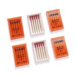 Pack agujas Alfa Para Tejidos Especiales Bordado Talón Azul/Rojo/Morado 30 uds Pack agujas Alfa Para Tejidos Especiales Bordado Talón Azul/Rojo/Morado 30 uds
