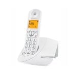 Téléphone fixe sans fil DECT Alcatel F370, blanc, répertoire de 50 contacts, 7 h d'autonomie en communication