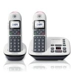 Téléphone sans fil DECT blanc Motorola CD5012 avec écran rétroéclairé et grand clavier, mains libres