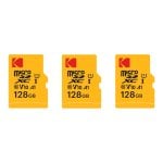 Tarjeta Micro SD Kodak 128GB con Adaptador Pack 3 Unidades Alta Velocidad SDXC Tarjeta Micro SD Kodak 128GB con Adaptador Pack 3 Unidades Alta Velocidad SDXC