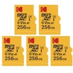 Tarjeta MicroSD Kodak 256 GB Clase 10 Alto rendimiento con adaptador