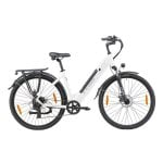 Vélo électrique Alfa 250W 36V 20Ah blanc avec autonomie de 100 km, écran LCD et freins à disque Vélo électrique Alfa 250W 36V 20Ah blanc avec autonomie de 100 km, écran LCD et freins à disque