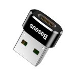 Adaptador Baseus USB-C a USB-A 5A Aluminio Compacto Negro Adaptador Baseus USB-C a USB-A 5A Aluminio Compacto Negro