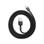Cable Baseus Cafule USB-A a Lightning 1m 2.4A Nylon Trenzado Negro/Gris Cable Baseus Cafule USB-A a Lightning 1m 2.4A Nylon Trenzado Negro/Gris