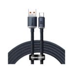 Cable Baseus CAJY000501 USB-A a USB-C 2m 100W 480Mbps trenzado negro Cable Baseus CAJY000501 USB-A a USB-C 2m 100W 480Mbps trenzado negro