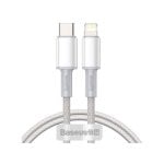 Cable Baseus CATLGD-02 USB-C a Lightning 1m 20W PD 480Mbps 5 núcleos Nylon Blanco Cable Baseus CATLGD-02 USB-C a Lightning 1m 20W PD 480Mbps 5 núcleos Nylon Blanco