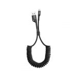 Cable Baseus CALSR-01 USB-A a USB-C/Lightning 1m Resorte Trenzado Negro Cable Baseus CALSR-01 USB-A a USB-C/Lightning 1m Resorte Trenzado Negro