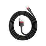 Cable Baseus Cafule Lightning 1 m USB-A 2.4A 480 Mbps Nylon Resistente Negro/Rojo Cable Baseus Cafule Lightning 1 m USB-A 2.4A 480 Mbps Nylon Resistente Negro/Rojo