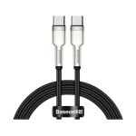 Cable Baseus Cafule CATJK-C01 USB-C a USB-C 1m 100W Nylon Aluminio Negro Cable Baseus Cafule CATJK-C01 USB-C a USB-C 1m 100W Nylon Aluminio Negro