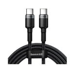 Cable Baseus Cafule USB-C USB-C 100W 2m Reforzado Nylon Negro carga rápida Cable Baseus Cafule USB-C USB-C 100W 2m Reforzado Nylon Negro carga rápida