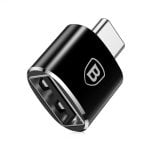 Adaptador Baseus USB a USB Tipo-C Negro transferencia alta compatibilidad OTG Adaptador Baseus USB a USB Tipo-C Negro transferencia alta compatibilidad OTG