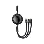 Cable Baseus CAMLC-AMJ03 USB-C 3 en 1 100W Micro USB/USB-C/Lightning 1.2m Negro Cable Baseus CAMLC-AMJ03 USB-C 3 en 1 100W Micro USB/USB-C/Lightning 1.2m Negro