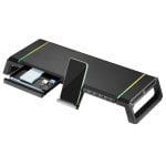 Soporte monitor Ewent EW1268 Negro 4 USB 3.0 RGB aAcho Ajustable Cajón Organizador Soporte monitor Ewent EW1268 Negro 4 USB 3.0 RGB aAcho Ajustable Cajón Organizador