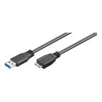 Cable Ewent EC1015 USB 3.0 1m Micro-USB B 5V 3A Negro Transferencia Rápida