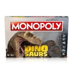 Jogo de tabuleiro Winning Moves Dinosaurs Monopoly com ilustrações de dinossauros para 2 a 6 jogadores, educativo
