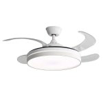 Ventoinha de Teto com Luz Klack 30W 106cm 6 Velocidades Pás Retráteis Ultra Silenciosa Comando