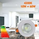 Downlight JANDEI COB 10W Bianco 4200K Driver Esterno Alluminio
