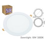 Downlight LED Empotrable JANDEI Circular 200mm 120º con fuente incluida
