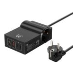 Ewent EW3992 GaN 65W PPS Power Delivery 2 AC USB-C Ladestation 1,5m