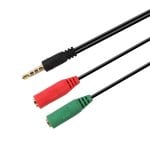 Cable adaptador audio AISENS Jack 3.5mm 4 pines macho a 2x Jack 3.5mm 3 pines hembra, 20 cm, cobre, negro Cable adaptador audio AISENS Jack 3.5mm 4 pines macho a 2x Jack 3.5mm 3 pines hembra, 20 cm, cobre, negro